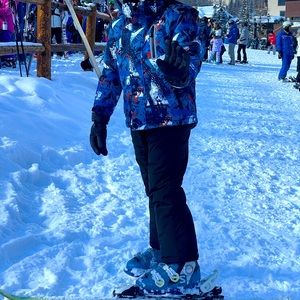 NZBZ boys ski overalls and jacket - worn once.  Size 8